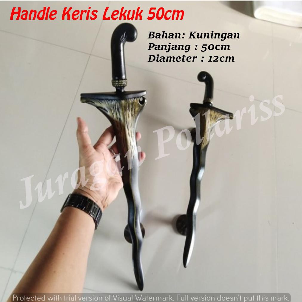 Terlaris  Pegangan Tarikan Handle Pintu Rumah Kuningan Antik Bagus Harga Murah Motif Keris Lekuk 50c
