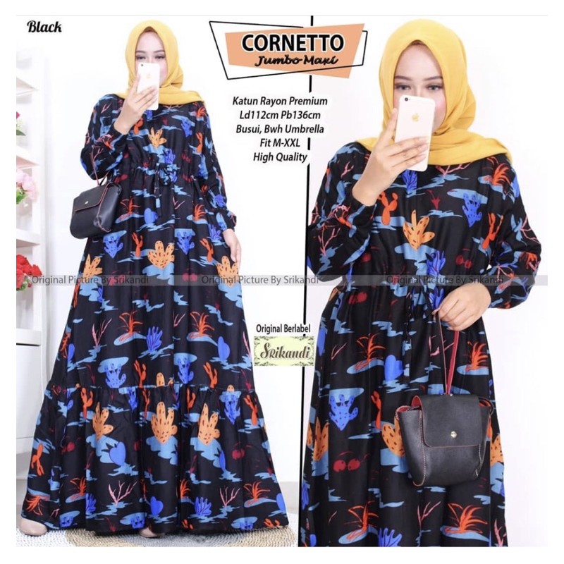 Gamis Rayon Viscose LD110 Jumbo Busui / Serut Pinggang / 099-5130