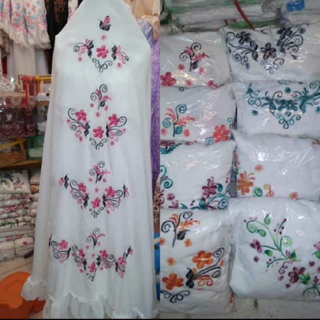 Mukena sifon jahit strimin khas bukittinggi