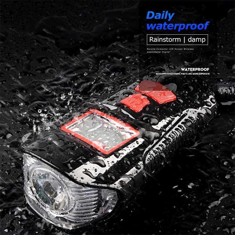 TaffSPORT Lampu Klakson Sepeda LCD Waterproof+Speedometer XA-585