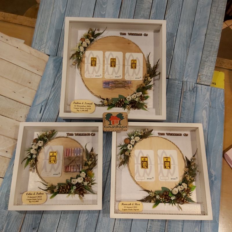 frame mahar logam mulia pernikahan/kado/ seri ekawira