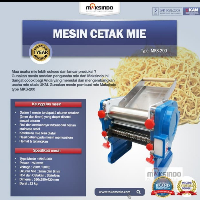 bisa COD mesin cetak mie MKS-200 MAKSINDO termurah