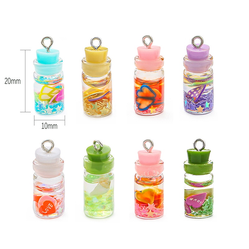 6pcs Baru Fashion Kristal Pandents Indah Berharap Botol Untuk Dekrasi Handmade DIY Aksesoris