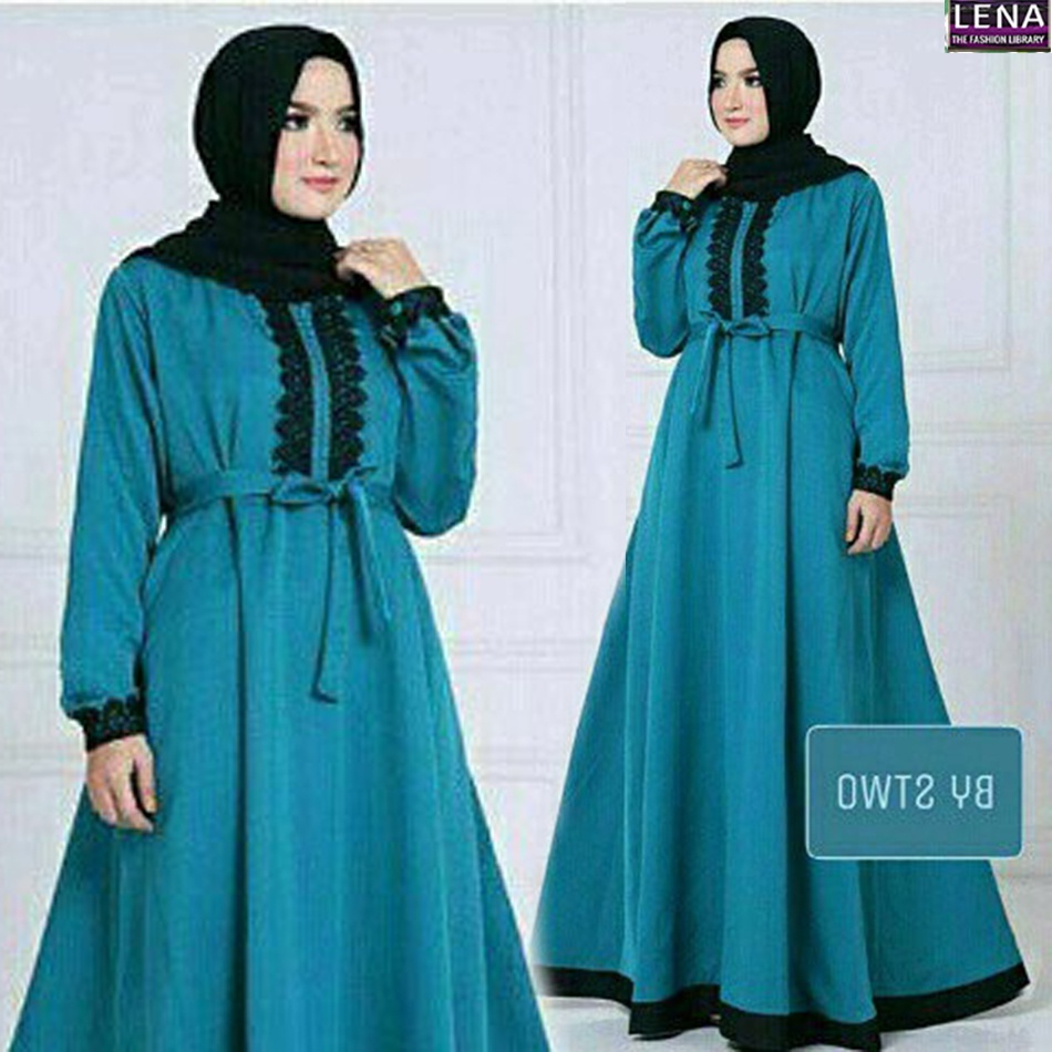 LOUISA DRESS BALOTELLI gamis syari Busana muslim wanita-sienna toska