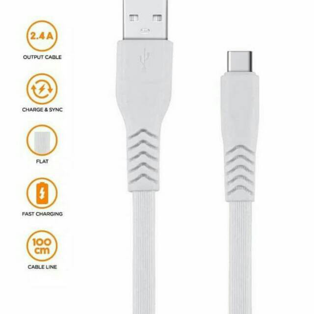 Kabel Data Fast Charging 1 meter B-Type 2.4A 100cm micro USB / Type C / Lightning - iphone