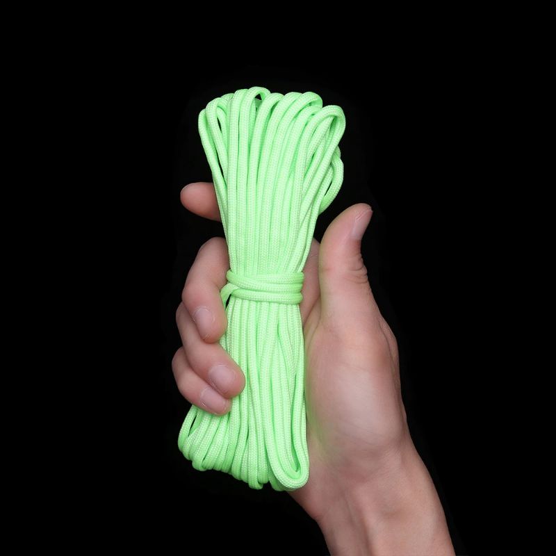 Tali Paracord camping 7 core 4mm 10meter Glow in the dark -Green