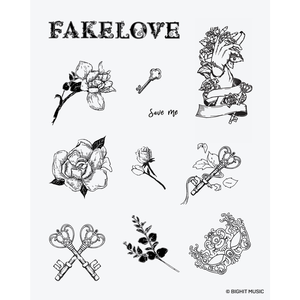TATEMPO tato temporer - BTS FAKE LOVE Set