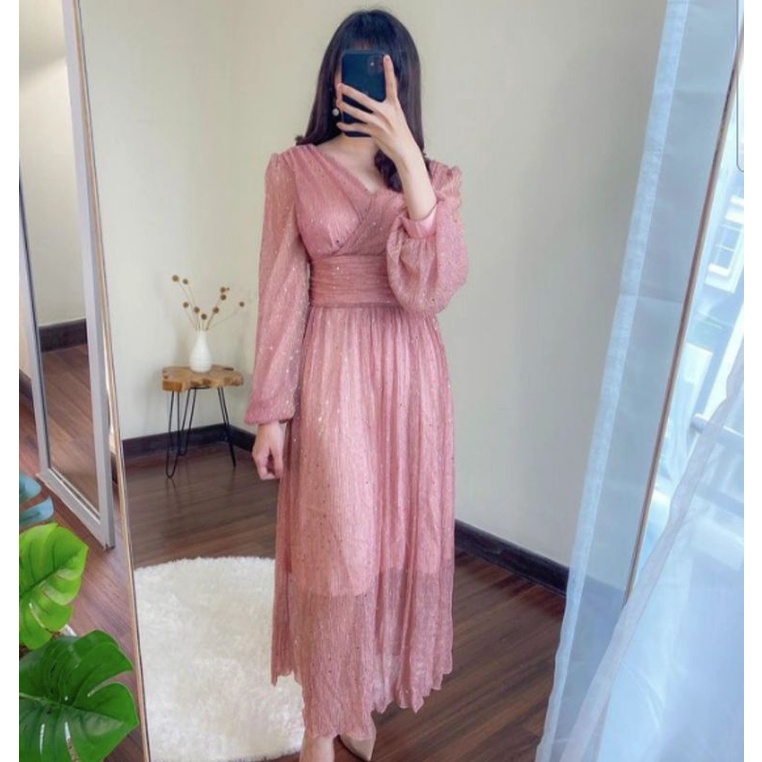 dress long sleeve panjang glitter korea princess putri cheongsam couple qipao kembaran pasangan