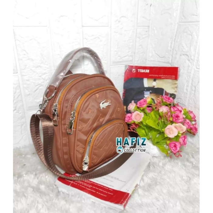 Ransel Mini 3in1 Multifungsi kantong tumpuk Ukuran 21X19CM Terlaris