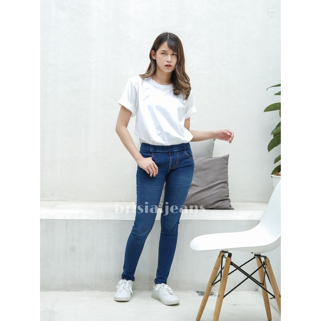 [SIZE 28-42] LEONY Legging Jeans - Biru Jeans / Bigsize Legging Jeans