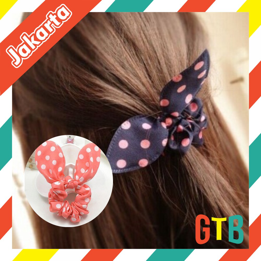 ❤️GTB❤️ R255 Ikat Rambut Telinga Kelinci Tegak / Kuncir Rambut / Ikat Rambut Pita / Hair Band 4.8