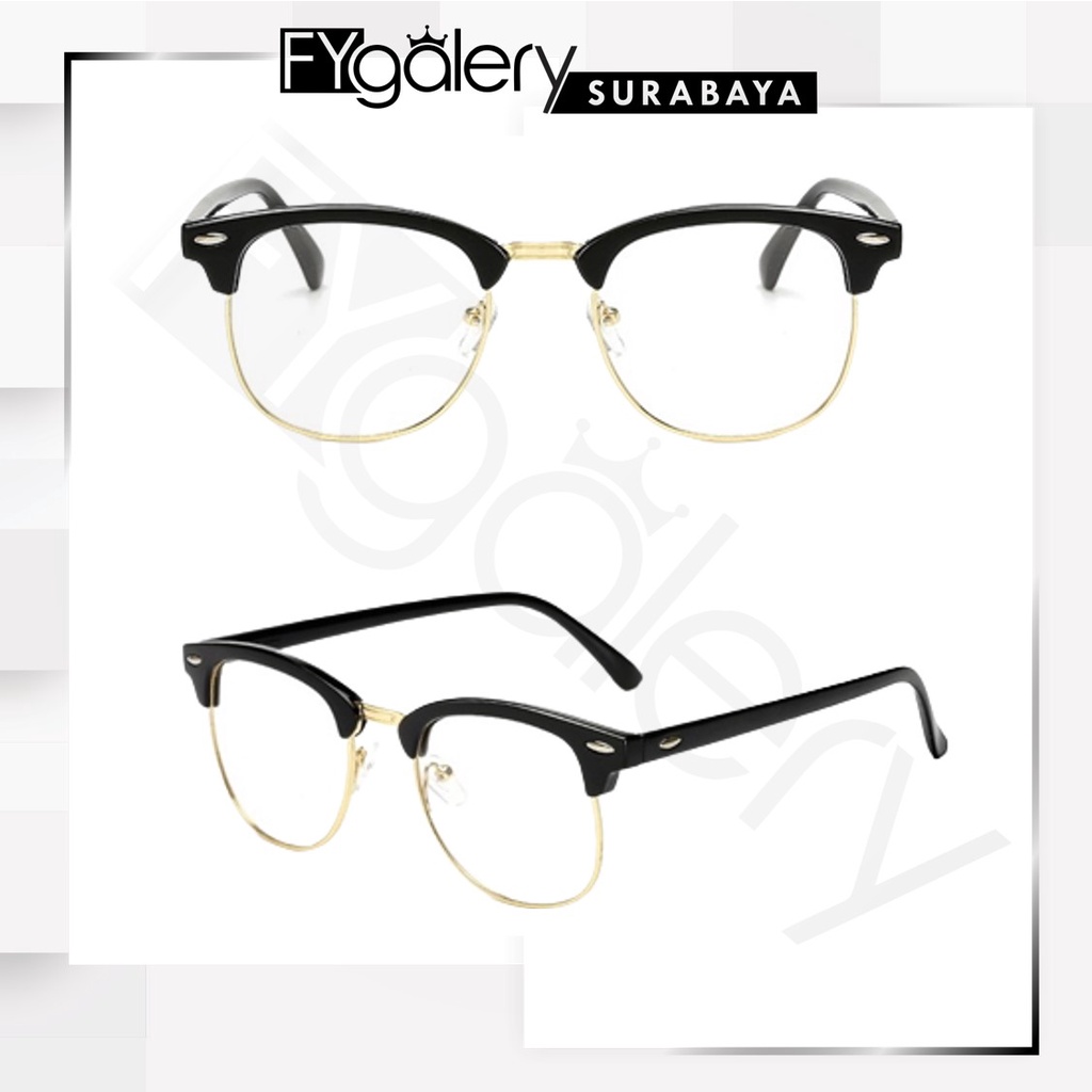 FYGALERYSURABAYA K706 Kacamata Frame Vintage Anti Radiasi Korean Style Lensa Transparan Bening Unisex Sunglasses