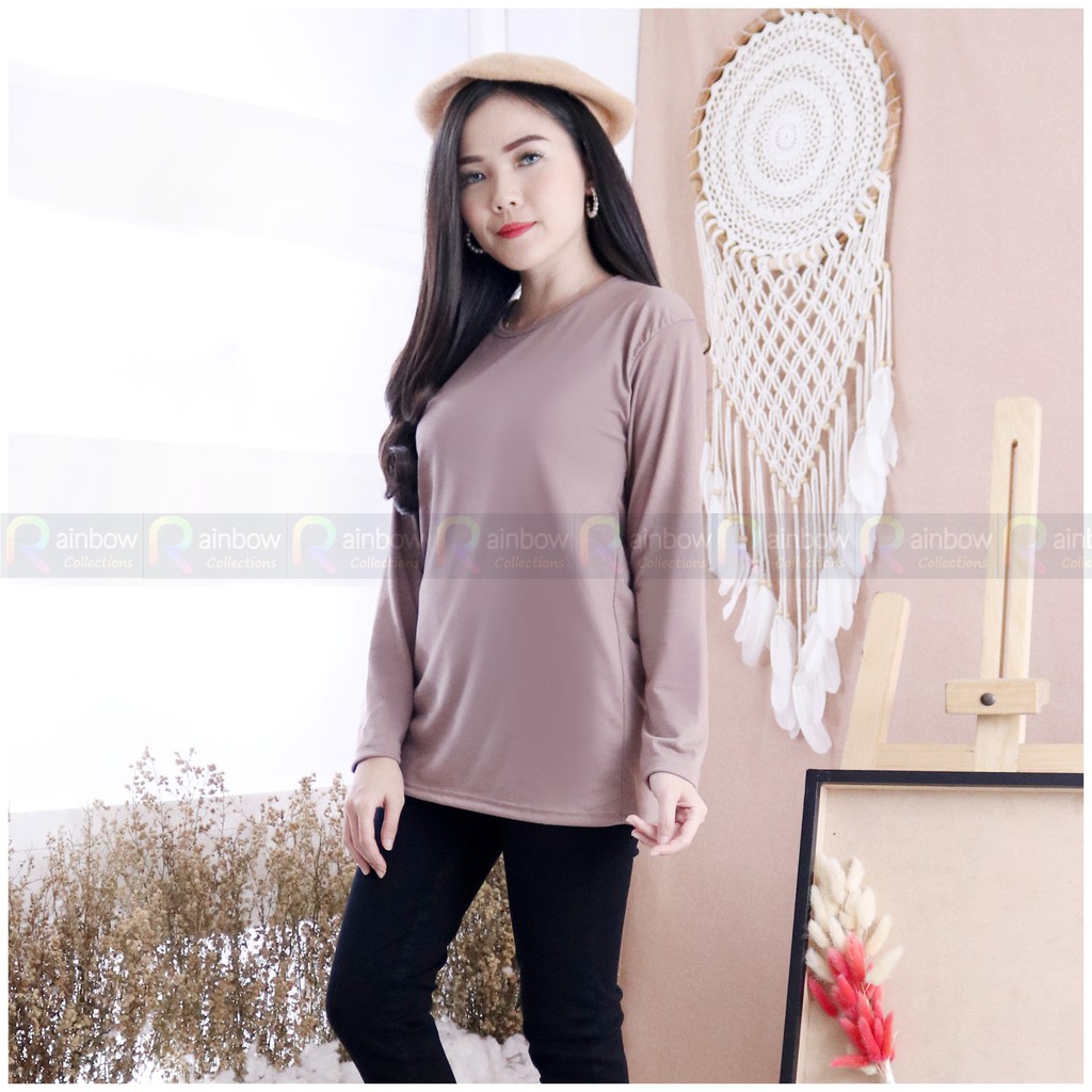 O-NECK Lengan Panjang / Kaos Oblong Polos Basic / Kaos Polos / T-shirt ONECK XL