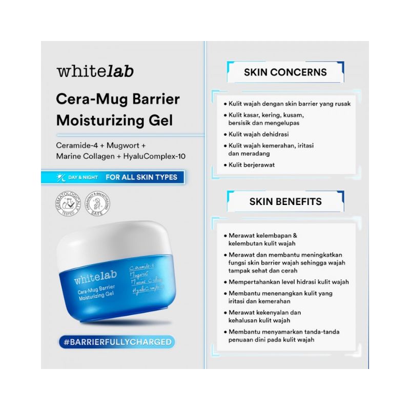 whitelab cera-mug barrier moisturizing gel 20gr