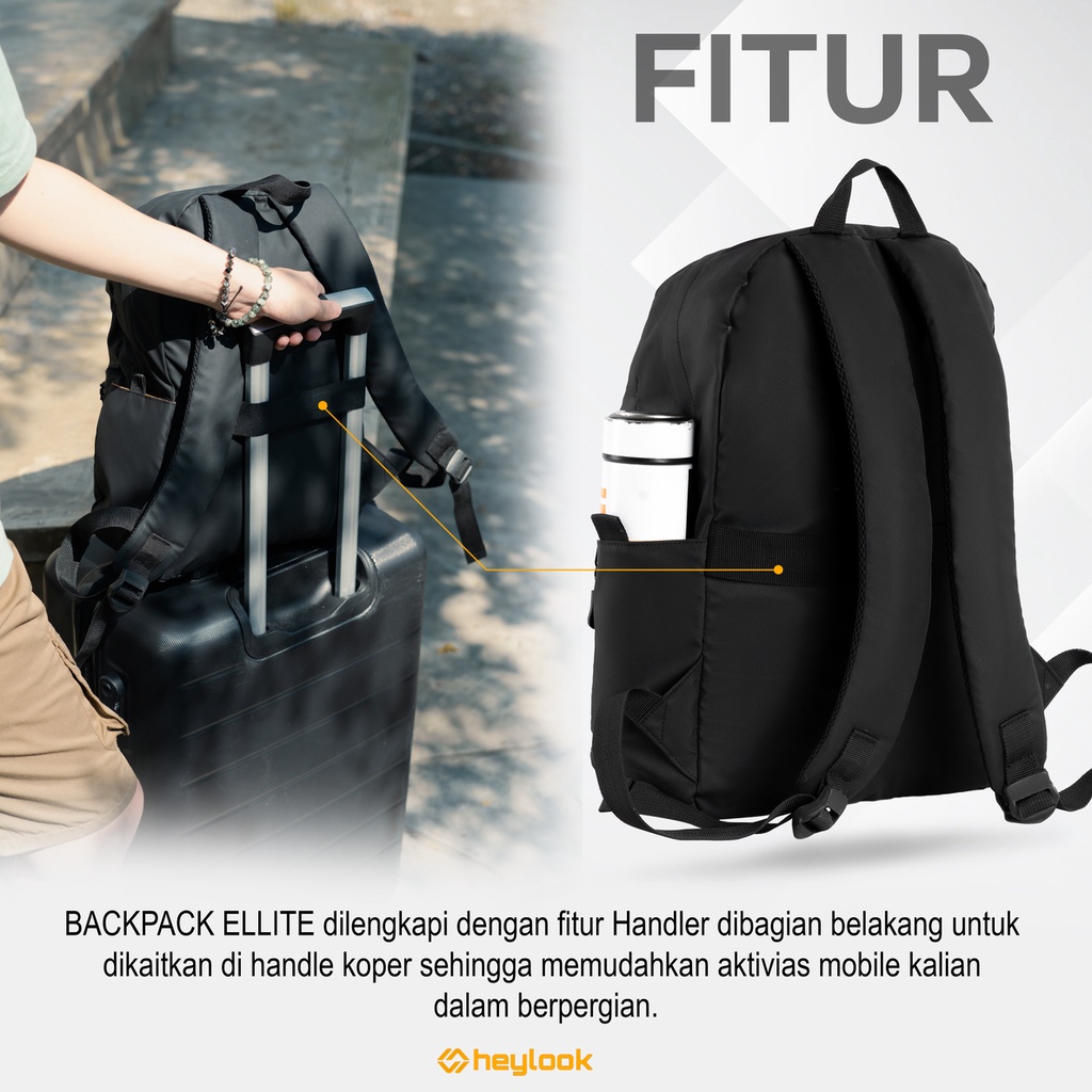 Tas Sekolah Pria Tas Ransel Cowok Backpack Laptop Anti Air Tas Backpack Laki Laki Hitam Polos Tas Punggung Pria Simpel Design