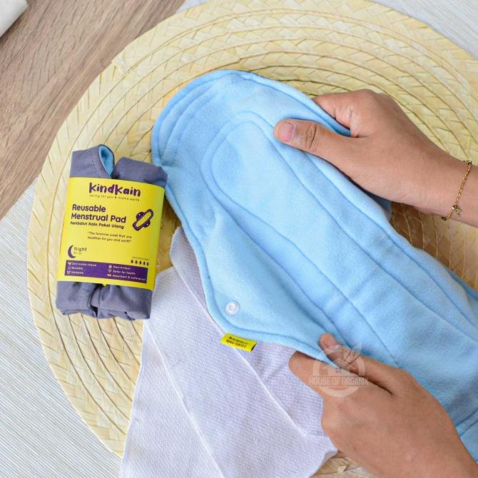 

Kindkain Reusable Menstrual Pad Night / Pembalut Kain Pakai Ulang