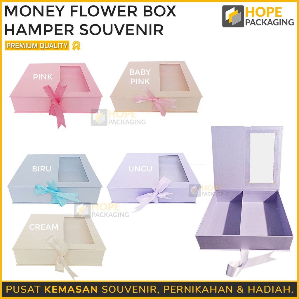 Hampers Bloom Lebaran / idul fitri Box Money Uang Flower Box  Bunga Flower Box  Souvenir / Hadiah