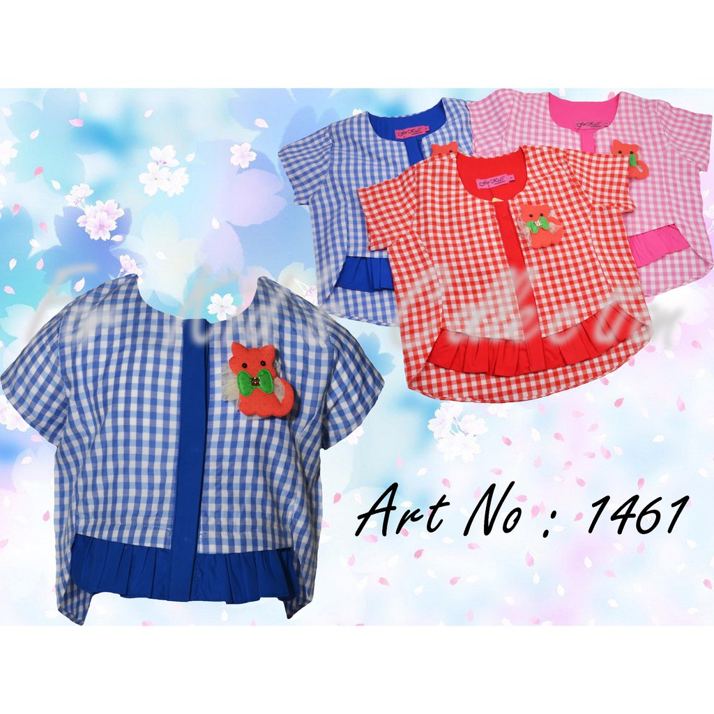 Blouse Anak Perempuan Katun Kotak