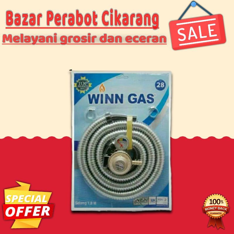 SELANG GAS DAN REGULATOR WINN GAS