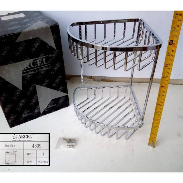 Rak Sudut Stainless Steel / Rak Sabun / Rak Toilet / Rak Segi/ Rak Serbaguna