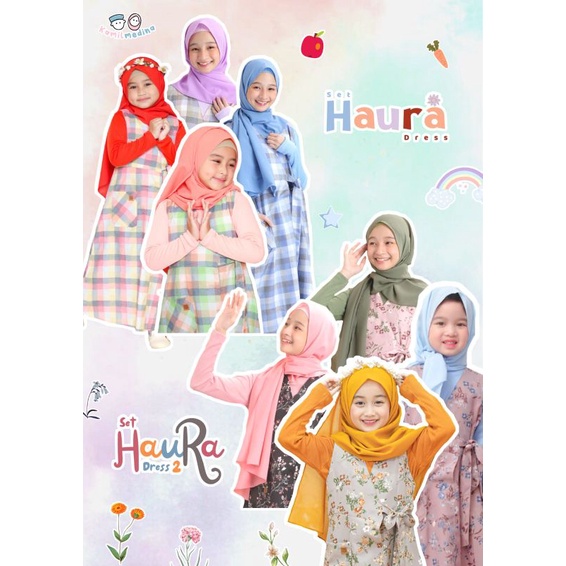 Kamil Medina - Set Haura Dress size 6th - 14th - Dress Anak motif kotak kotak Gamis Haura by Kamil Medina power off Upright haura 1 dan haura 2 kidsdiaryplus