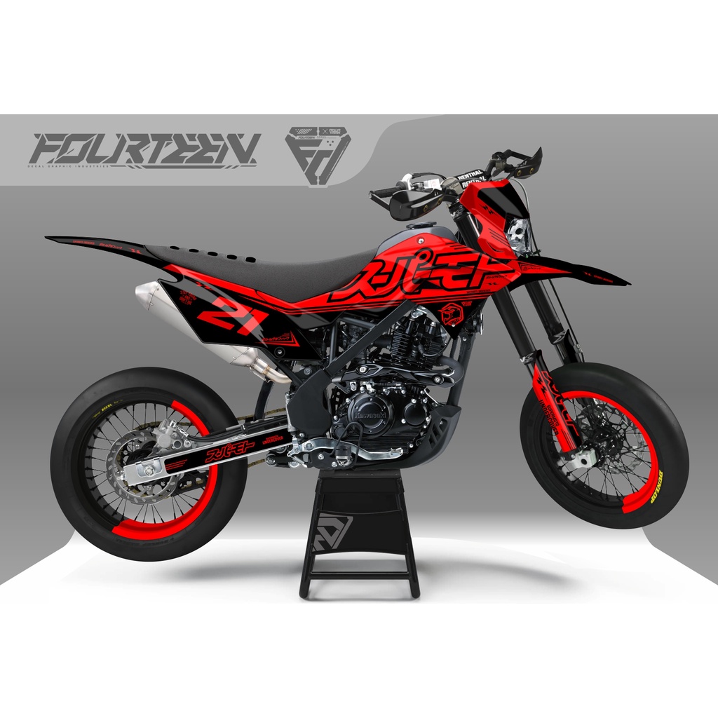 STIKER DECAL DTRACKER SUPERMOTO UNDERCOVER MERAH HITAM