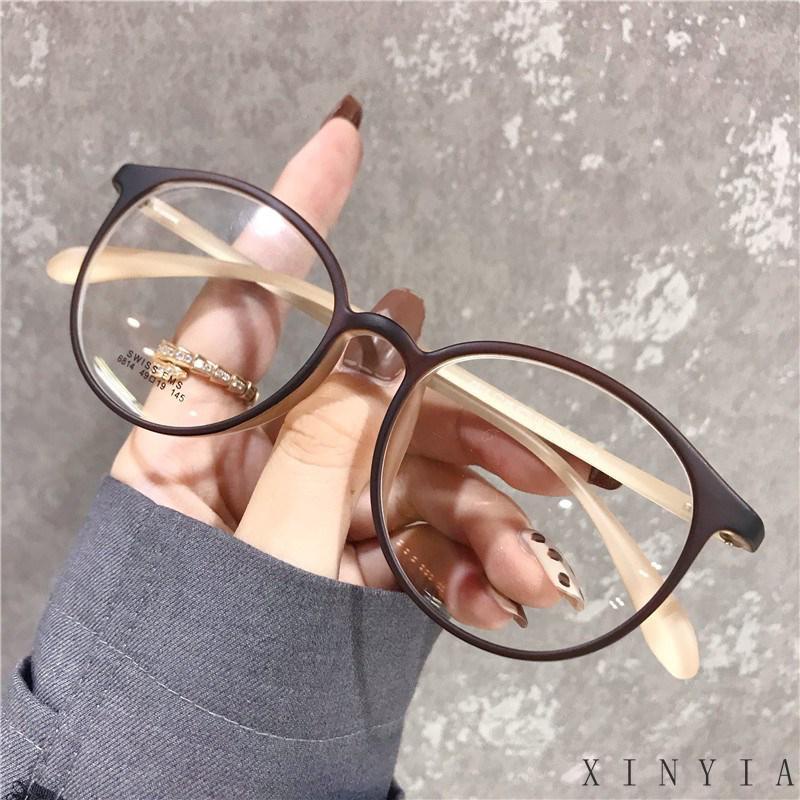 【Bayar di tempat】Kacamata Korea Wanita Kacamata Anti Radiasi Wanita Fashion retro flat Eyeglasses