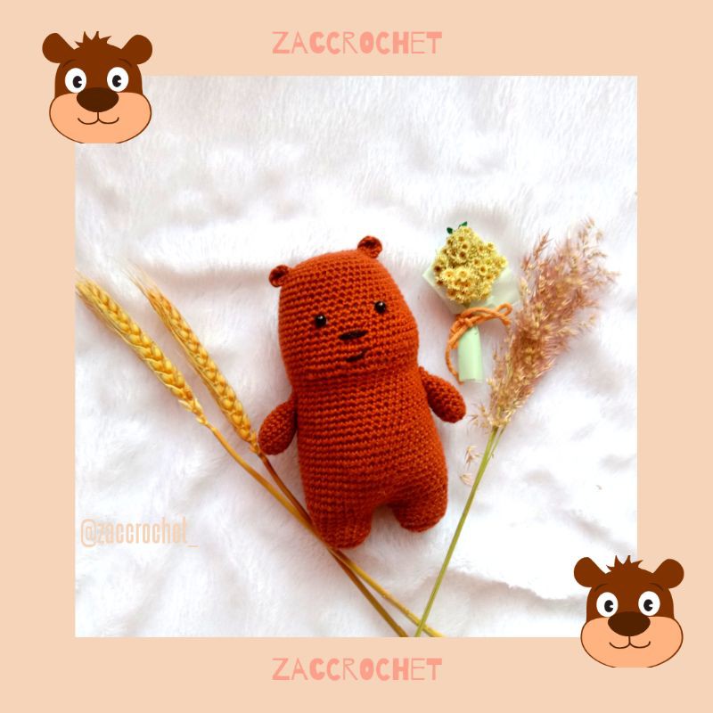 Boneka Rajut We Bare Bears: Grizzly