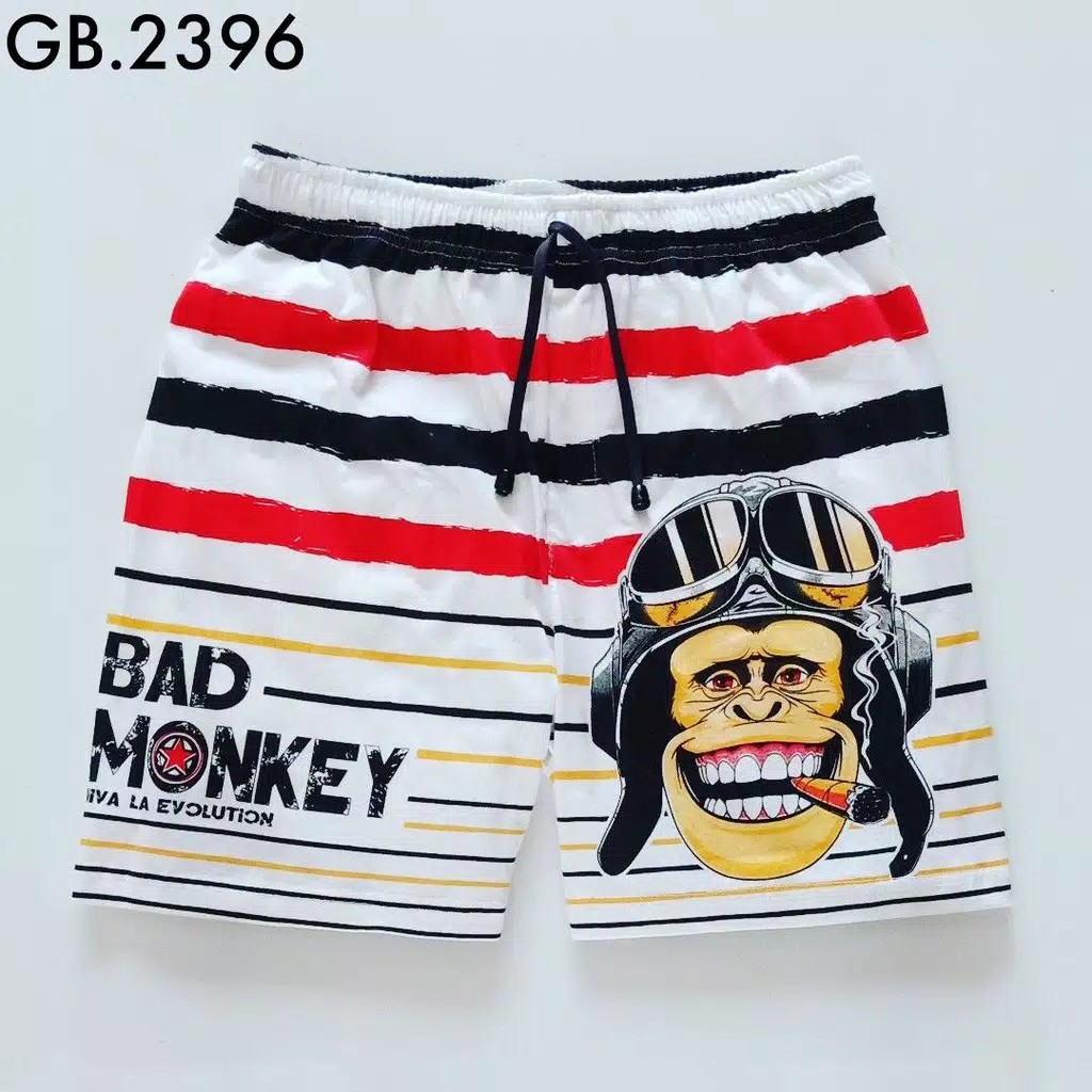 Celana Pendek Pria Surfing Distro Premium Renang Pantai Santai Kolor-Boxer Bad monkey