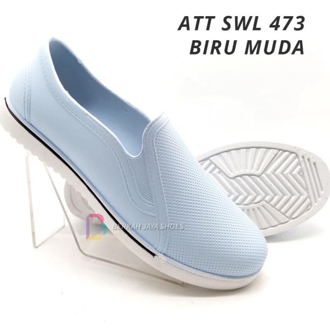 Lagi Hits Original Sepatu Karet Wanita - Sepatu Slip On Karet Wanita Att Swl 473 - 2 - Merah Muda,