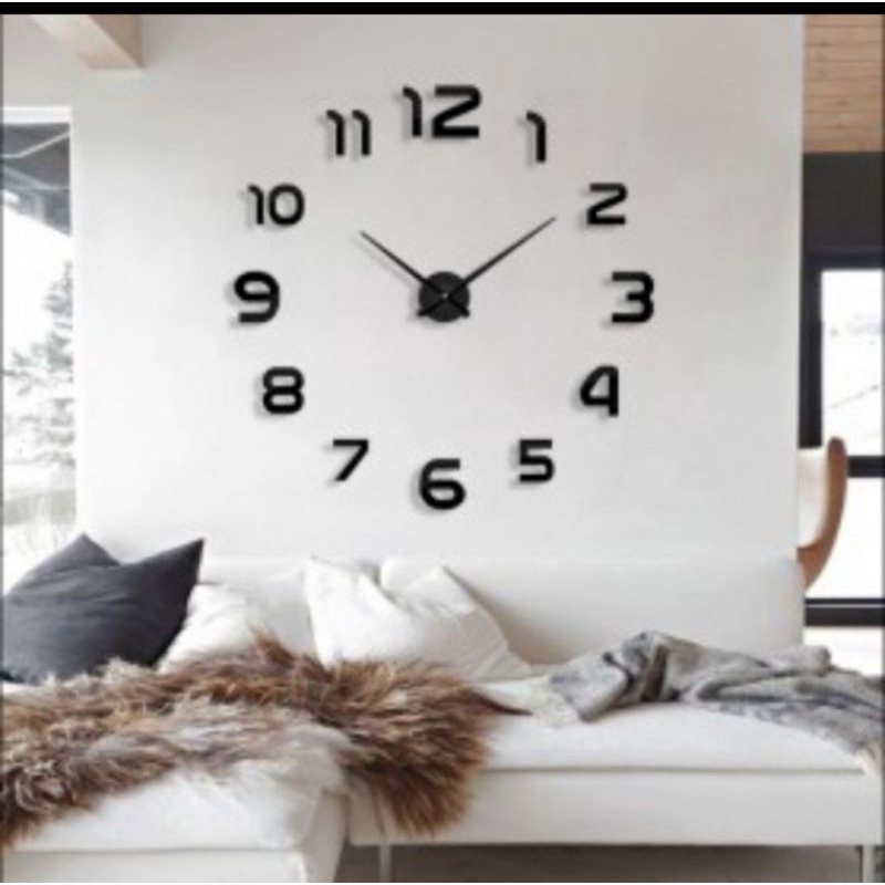 hiasan dinding jam dinding jumbo diy 150cm jam dinding besar dan jumbo jam dinding tempel tembok pajangan dinding hiasan jam dinding aesthetic dinding ruang tamu jam dinding unik jam dinding murah jam dinding gold-FULL ANGKA