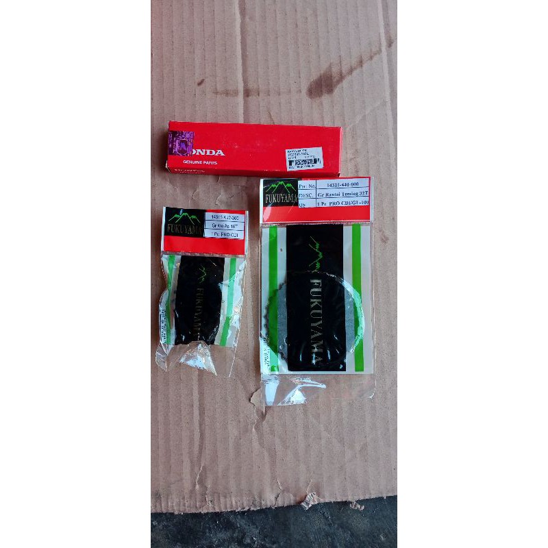 rantai kamprat cb K2. ori baru set gigi timing Atas bawa gl pro CDI merk yukuyama