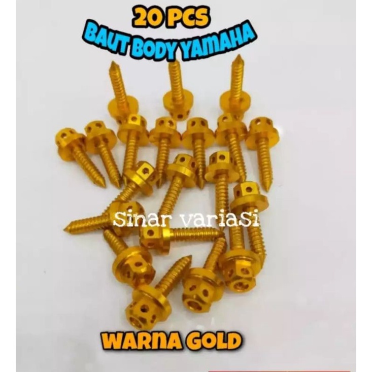 Baut body Probolt Yamaha full CNC mio Lexi Aerox Nmax Xeon Vixion Fino dll 1 set isi (20 pcs)