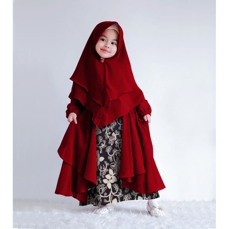 Adonia batik kid Maroon [Baju Muslim Anak 0130] SDV Baju Gamis Anak