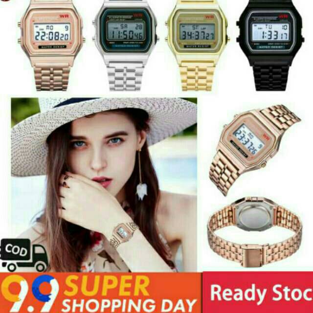 (Cod)Jam Tangan Wanita Liney Digital Strap Rantai(Terima Cod Dikirim Dari Jakarta)