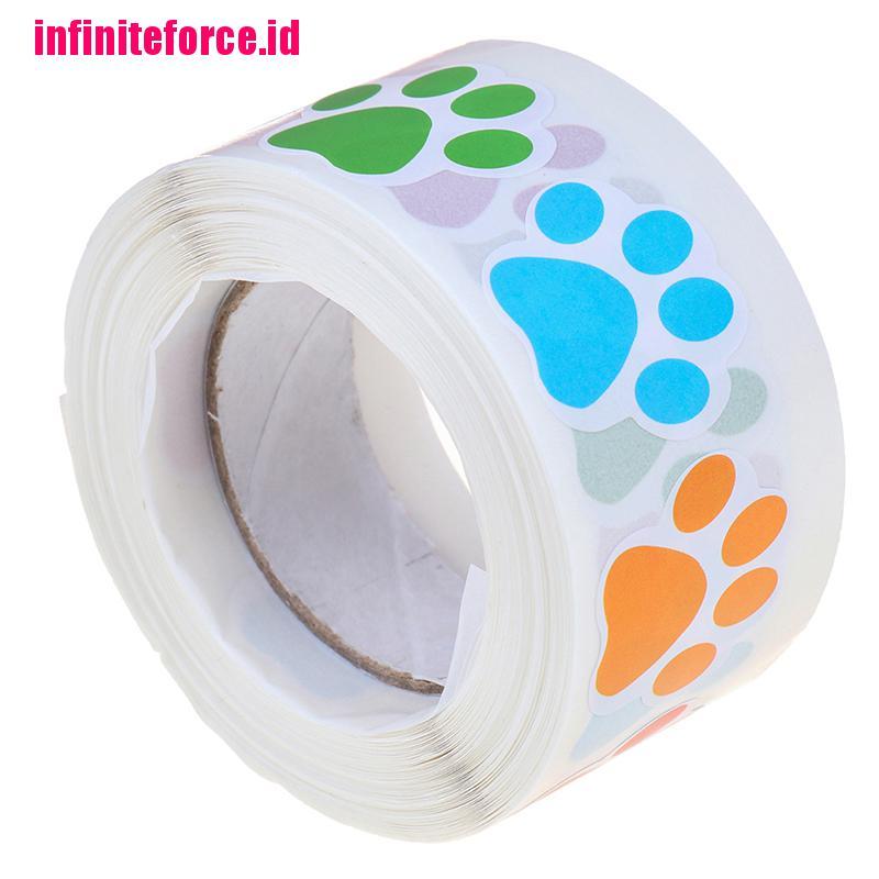 500pcs Colorful Paw Print Stickers Dog cat Paw Labels Stickers reward sticker