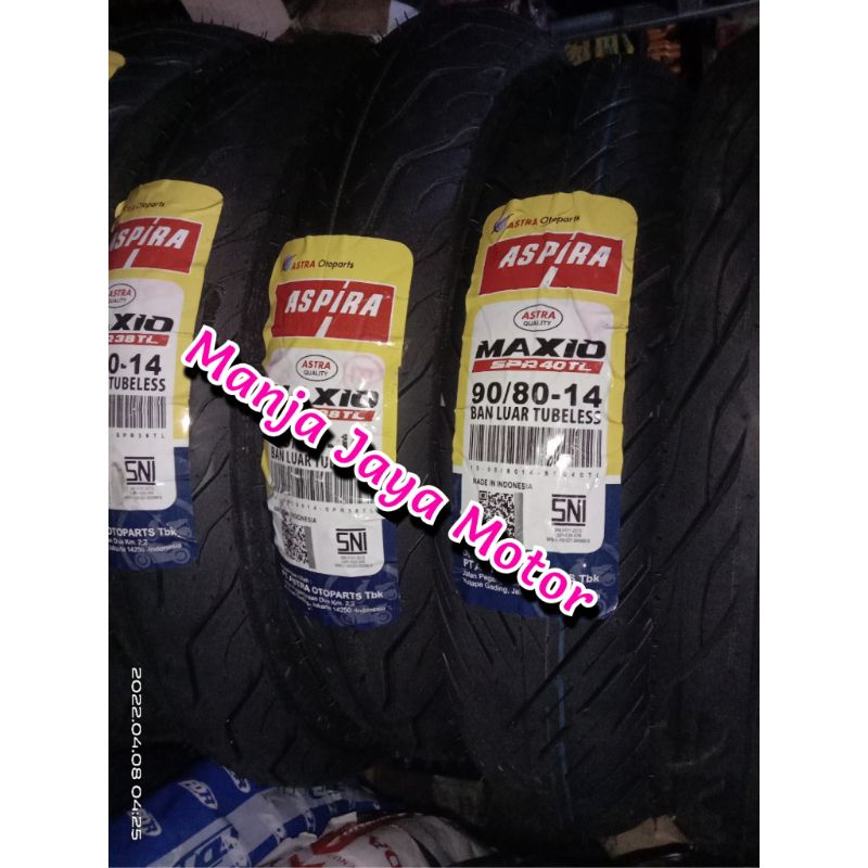 Ban tubeless belakang Aspira Maxio spr tl 90/80-14 for Beat Esp/ Beat Pop/Beat fi/Mio M3/Vario F1/125