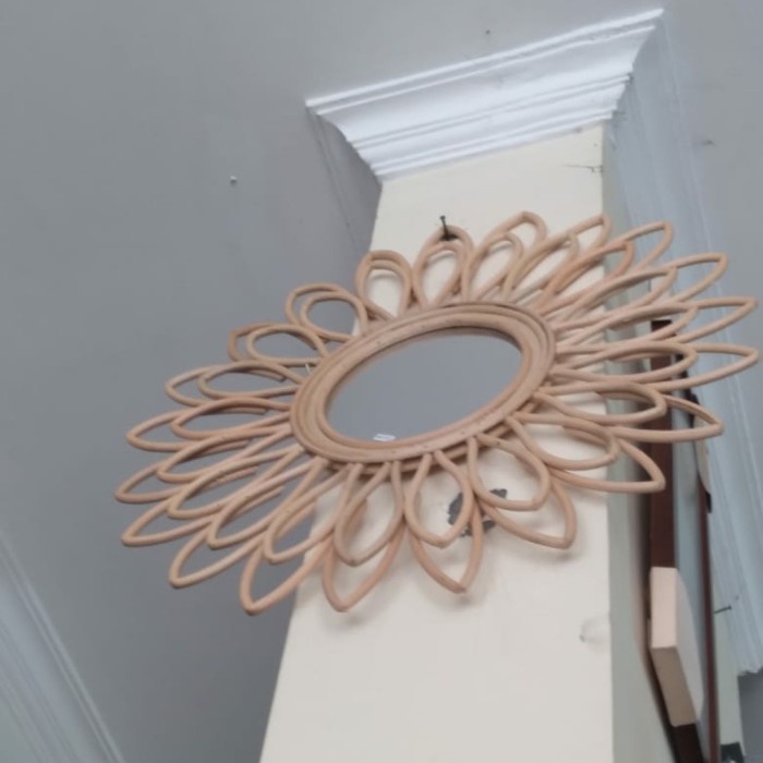 Homedecorbandung_Megaputeri | Barang Antik  | Cermin Rotan Hiasan| Bisa Bayar Ditempat | COD