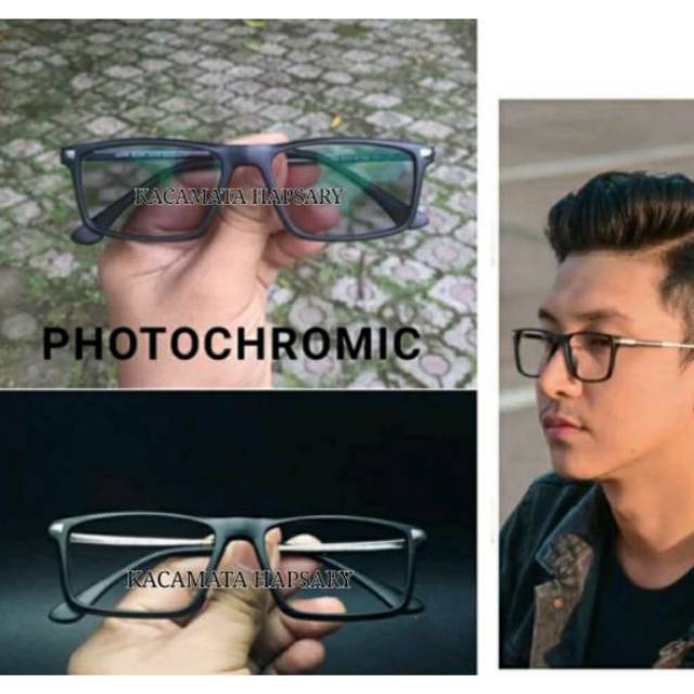 Frame Kacamata Pria Sporty, Kaca mata Anti Radiasi PHOTOCROMIC, Kacamata Minus, Kaca mata Plus