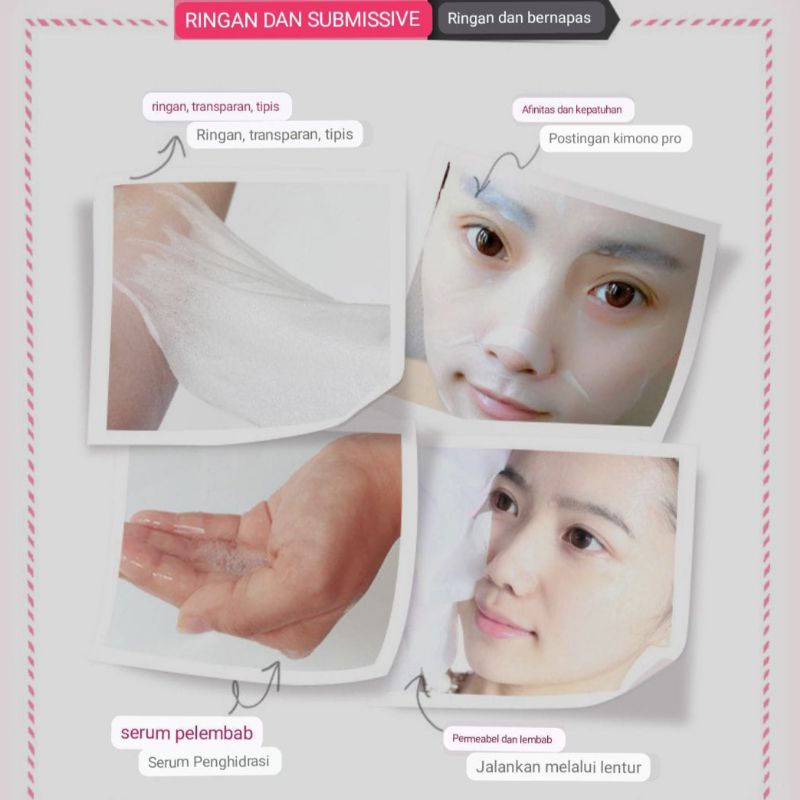 IMAGES HA Mask 3 Colors Hyaluronic Acid Water Face Mask Masker Wajah Anti Acne Memutihkan Anti Kerut Original Terlaris