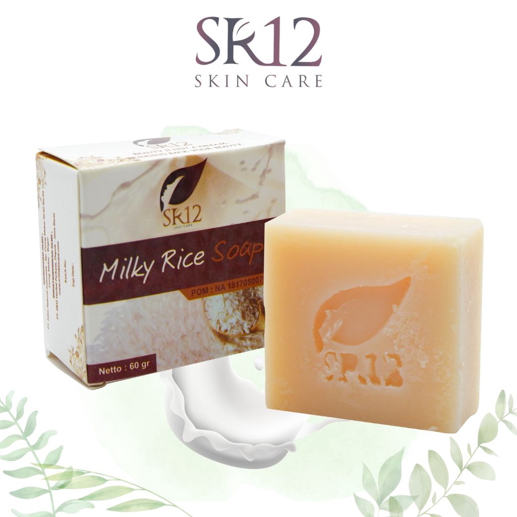 SR12 Sabun Muka Milky Rice Soap Pembersih Wajah Berjerawat Sabun Jerawat Punggung SR12 Sabun Mandi Dan Sabun Muka Herbal Skincare Ori BPOM S94d