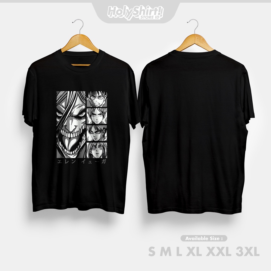 Kaos Baju Anime Attack On Titan SNK Eren Attack Titan V5 Kaos Anime