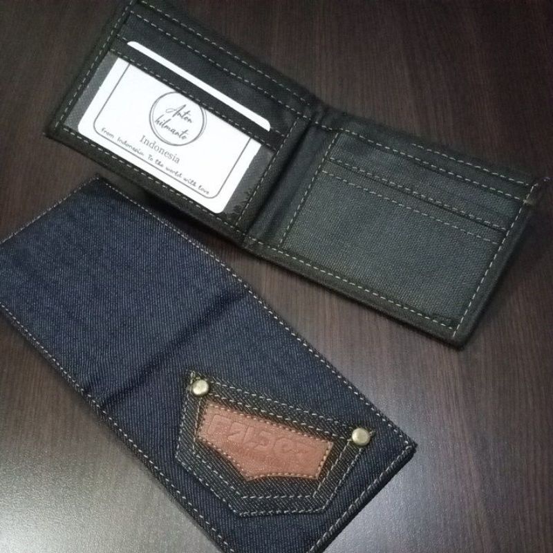 Dompet pria remaja bahan denim/Levis, dikombinasikan dengan nylon D600 #dompet #dompetpria #dompetcowok