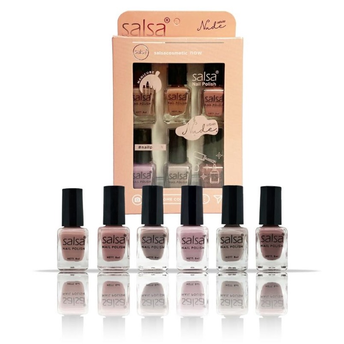 SALSA NAIL POLISH  NUDE SET1 (Isi 6)/KUTEK SALSA/SALSA NAIL