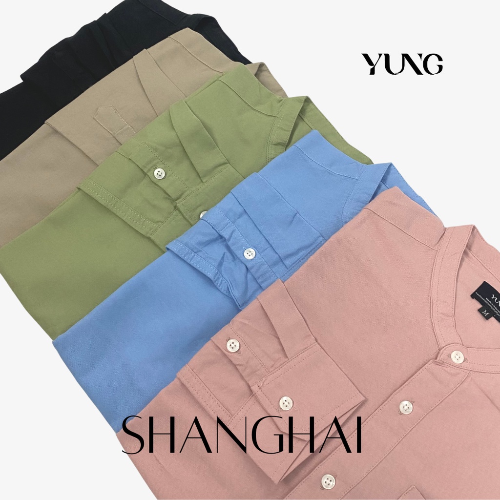 YUNG Kemeja Shanghai / Semi Koko Pria Slimfit