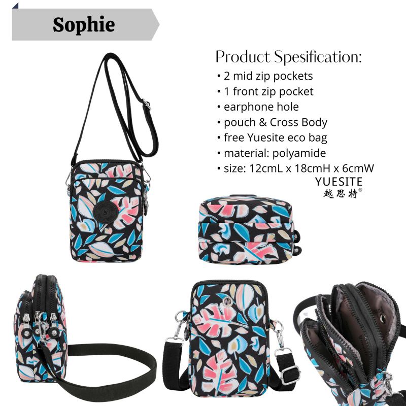 DOMPET POUCH TAS SELEMPANG YUESITE SOPHIE ORIGINAL IMPORT SLINGBAG CYUTEBAGS