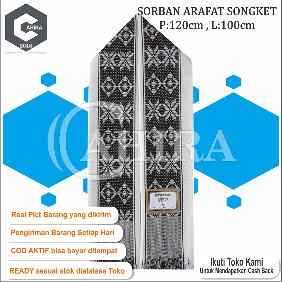 SORBAN ARAFAT SORBAN HAJI MOTIF SONGKET