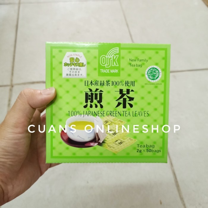 

100 Percent Japanese Green Tea Leaves 2gr x 50 teabag Asli Teh Jepang