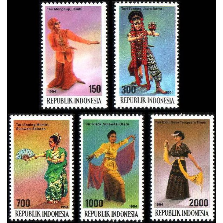 

Perangko Filateli #G2 - Indonesia MNH 5v 27.12.1994 Local Dances 3th Set