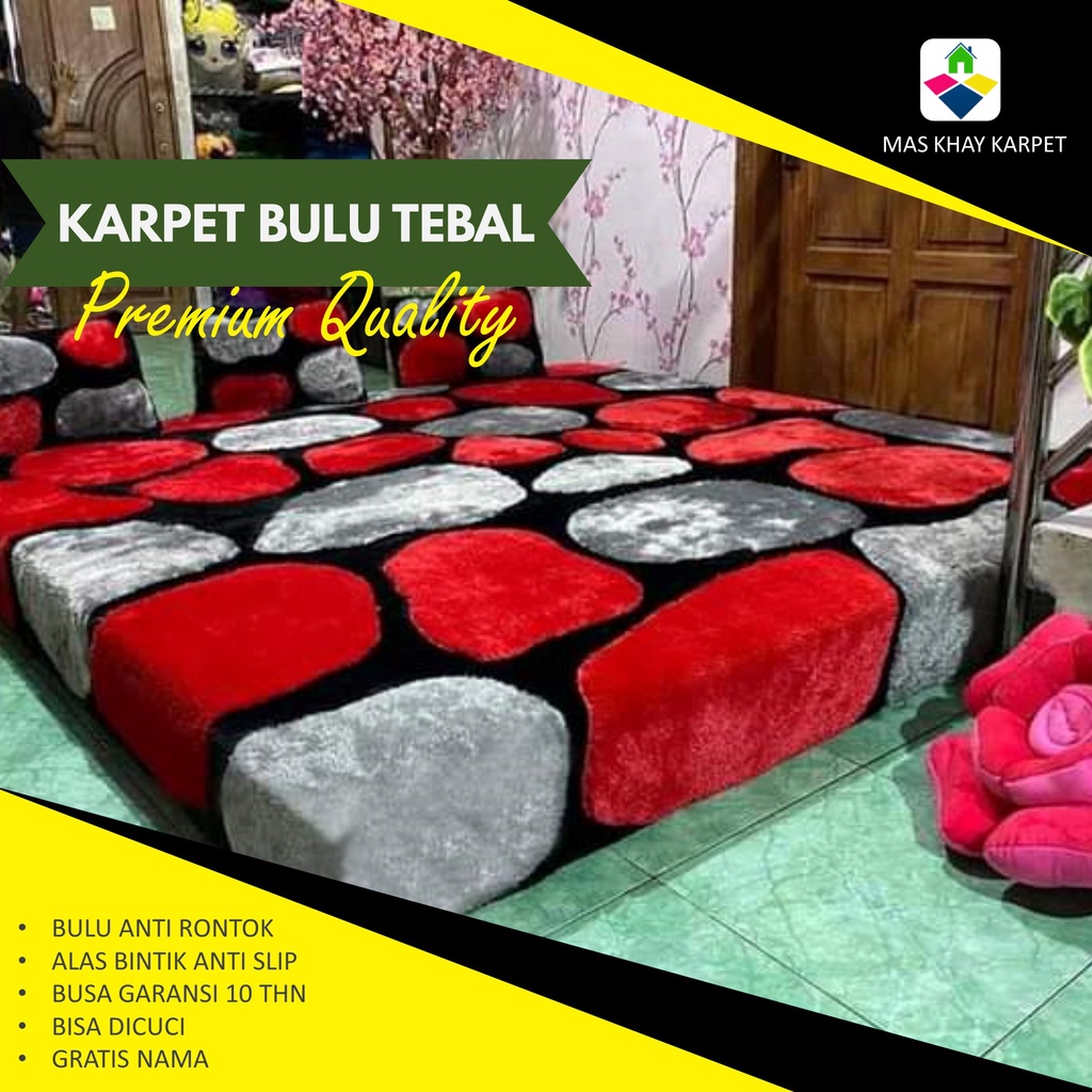 KARPET BULU RASFUR PREMIUM TEBAL JUMBO BESAR 200x200x20 cm dan 30cm